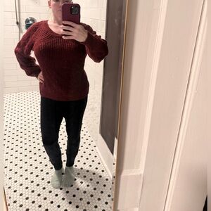 Elegant Maroon Knit Sweater Great for Work